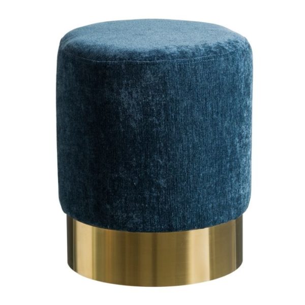 105629 - Pouf Velours Bleu