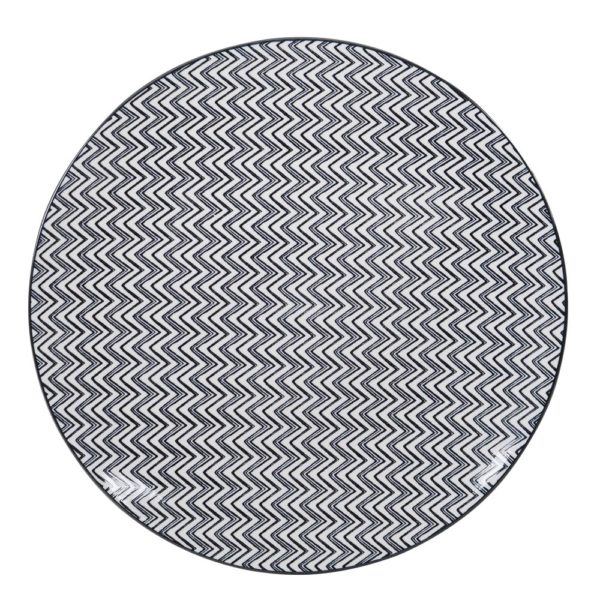 Assiettes plates Zig Zag Lot de 6
