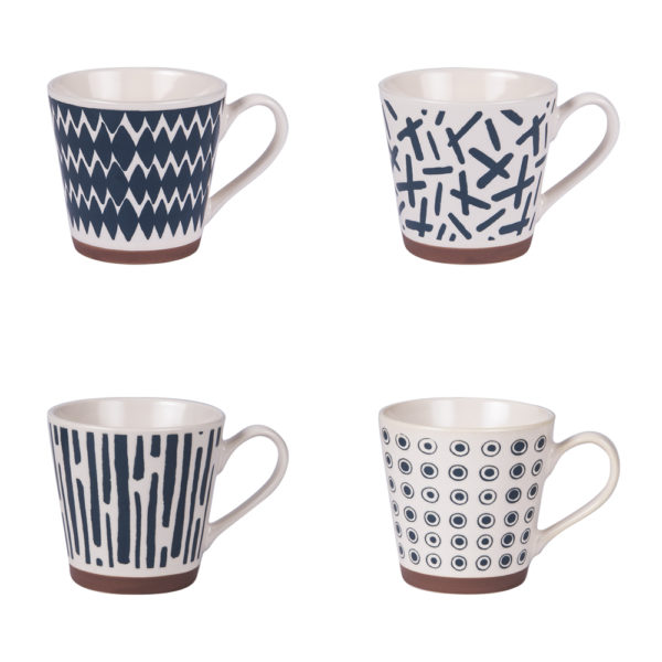 Coffret 4 tasses Fidji Bleu 18 cl