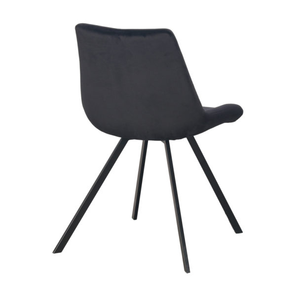 Chaise velours noir Ray Lot de 2 – Image 3