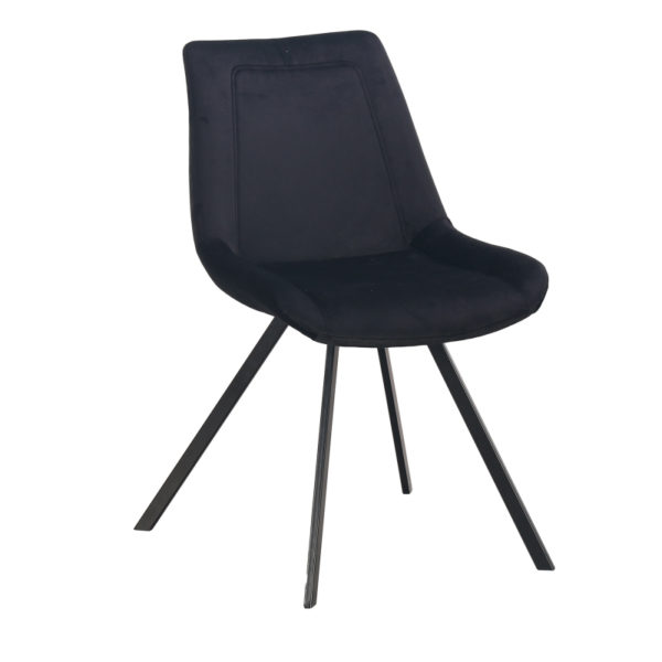 Chaise velours noir Ray Lot de 2