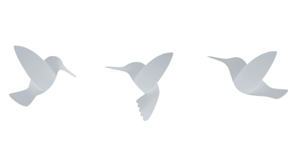 hummingbird assortis blanc - Décoration Murale Oiseaux assortis UMBRA