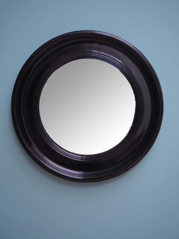miroir sorcière convexe 58cm 2 - Miroir sorcière convexe 58cm noir laqué