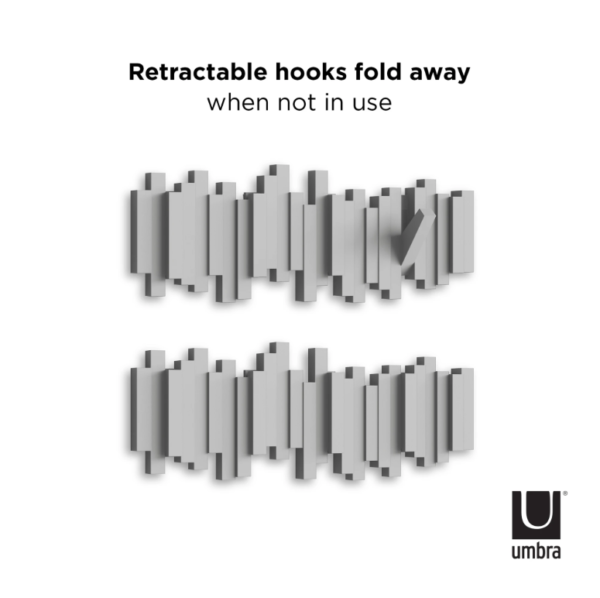 sticks multi hook gris 6 - Patère Sticks gris UMBRA 5 crochets