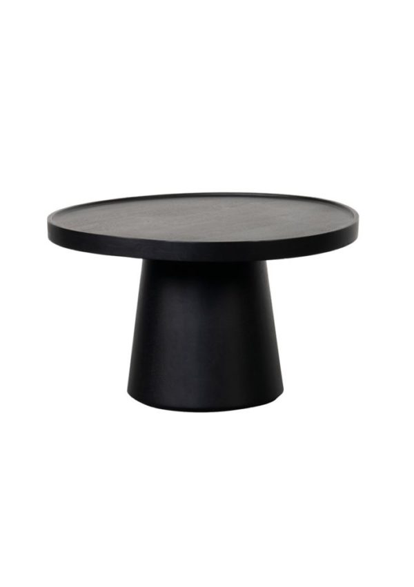 table basse durham noir 66B - Table basse ronde en manguier noir Durham