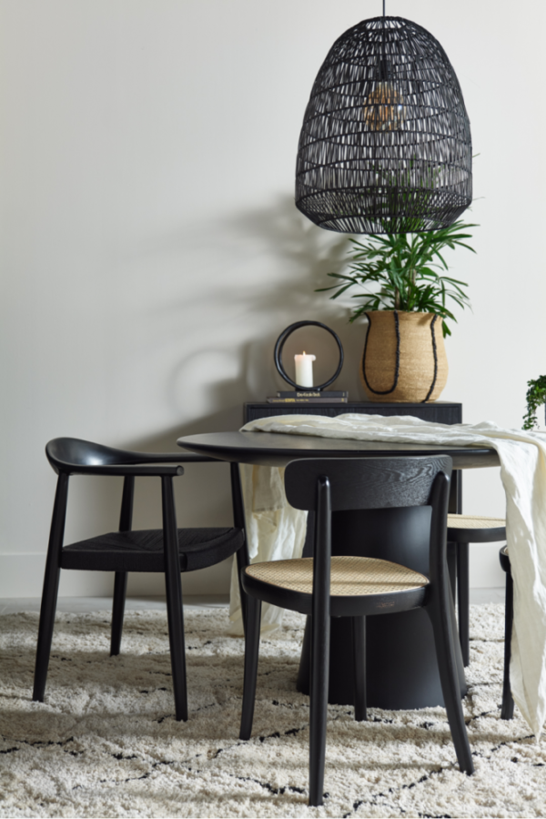 Chaise bois et rotin noir Ridgewood - Lot de 2 – Image 3