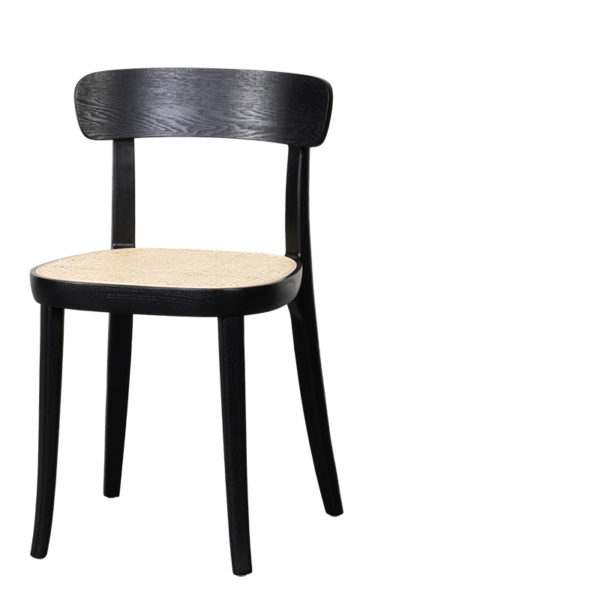 Chaise bois et rotin noir Ridgewood - Lot de 2