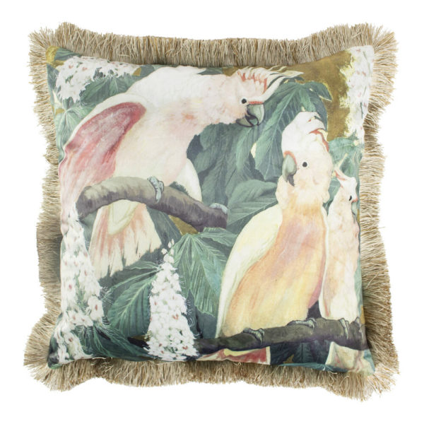 Coussin Cacatoes velours