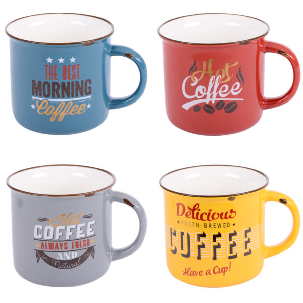 Mugs 35 cl vintage coffret de 4