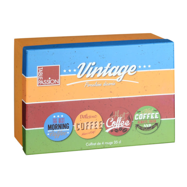 23111002 - Mugs 35 cl vintage coffret de 4