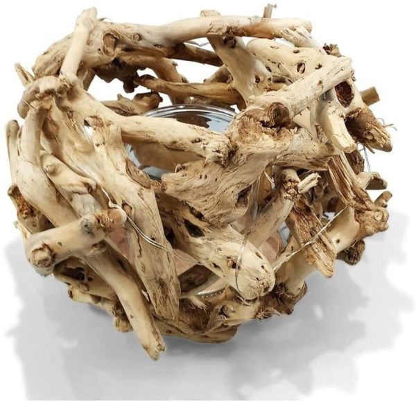 Photophore en bois flotté Bulbus