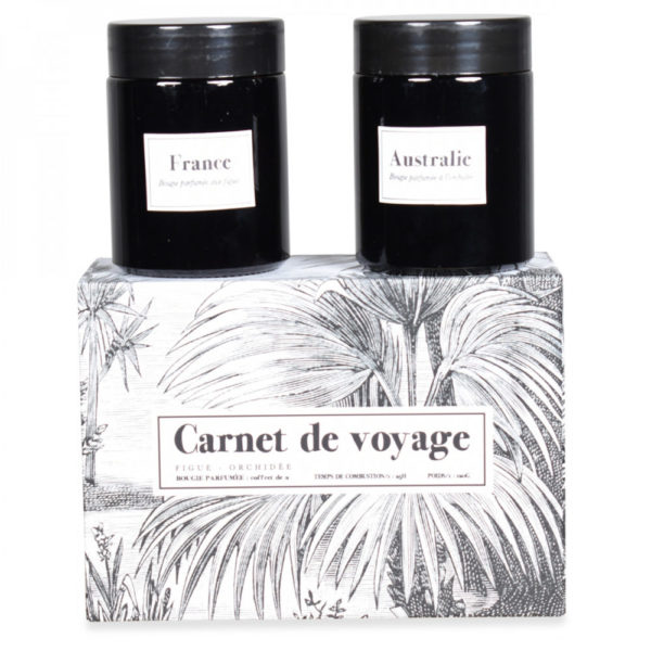 Coffret de 2 bougies parfumées Carnet de voyage 1