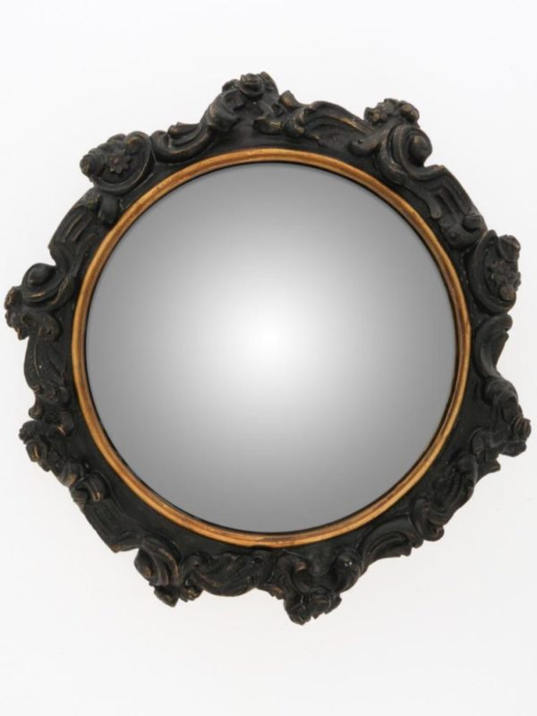 Miroir sorcière convexe Volutes Noires