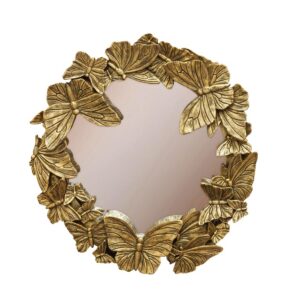 miroir papillons dorés