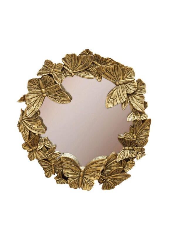 miroir papillons dorés