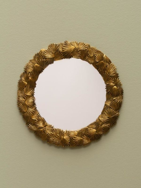 Miroir rond palmes d'or Chehoma – Image 2