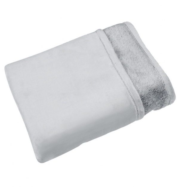 plaid polaire velours marmotte argent - Plaid polaire velours Marmotte argent