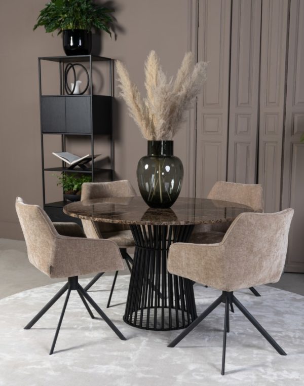 Plateau de table marbre brun