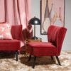 Fauteuil velours Rouge Burgos – Image 9