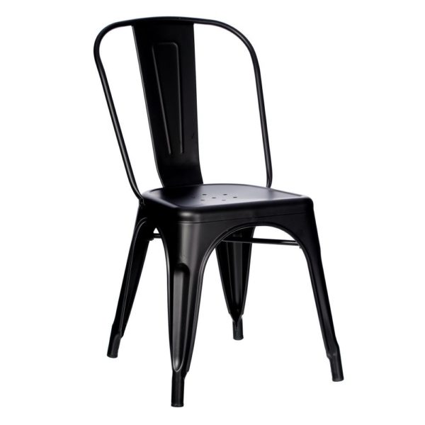 Chaise Métal Noir Dallas Lot de 4