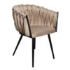 Chaise Wave beige sable velours