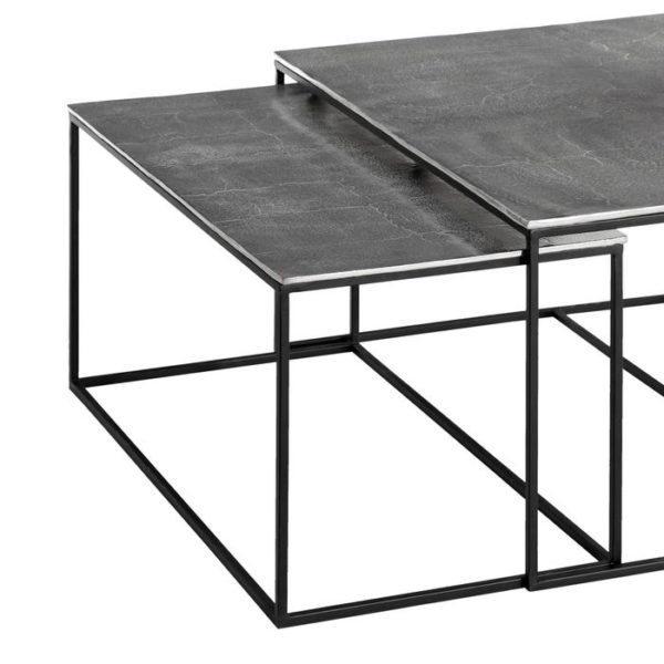 Tables basses Métal Argent Set de 3 – Image 6