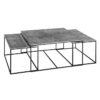 Tables basses Métal Argent Set de 3