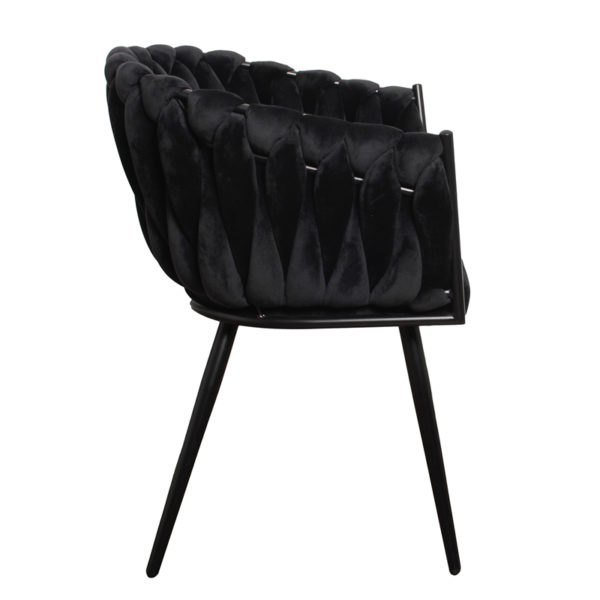 chaise Wave noir 1 - Chaise Wave velours noir - En lot