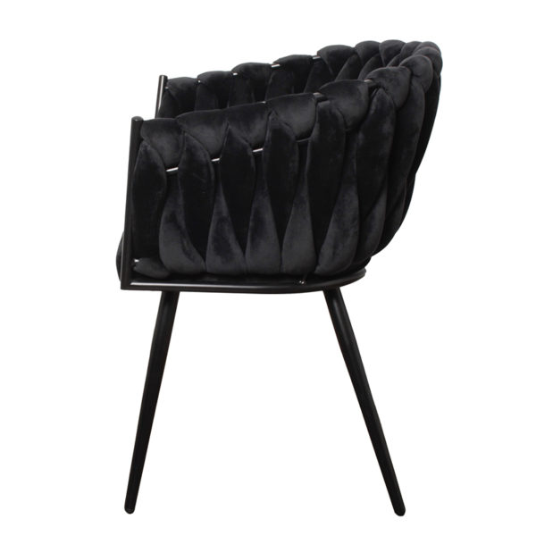 chaise Wave noir 3 - Chaise Wave velours noir - En lot