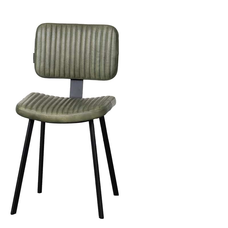 chaise indiana verte 1 - Chaise cuir vert Indiana - Lot de 2 Chaise cuir vert Indiana - Lot de 2