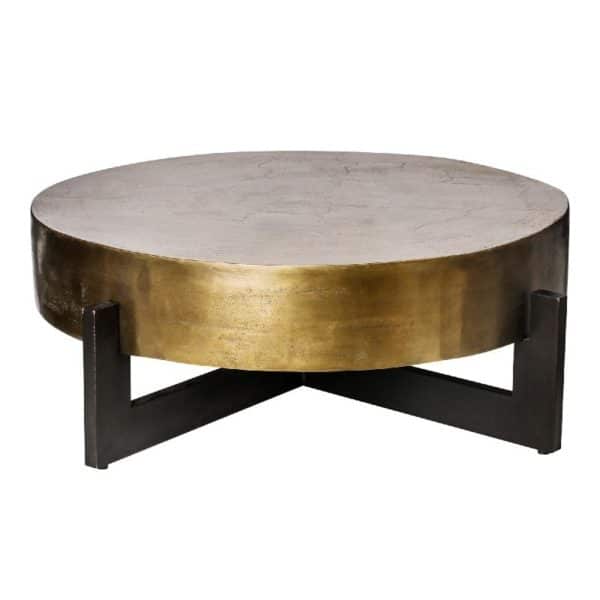 697342 - Table basse ronde aluminium doré Ace