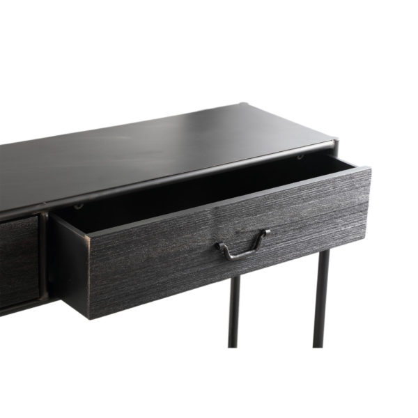 702869 9 - Console bois et métal noir Ray