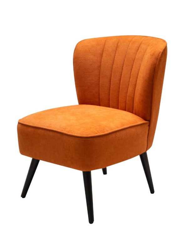 Fauteuil tissu orange vintage Hopper