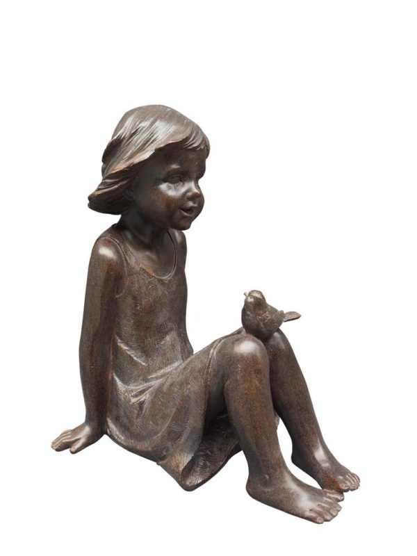 La petite fille a loiseau - Statue La petite fille à l'oiseau