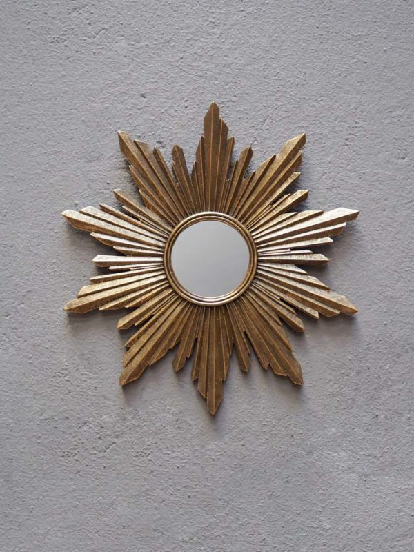Miroir soleil résine dorée – Image 3