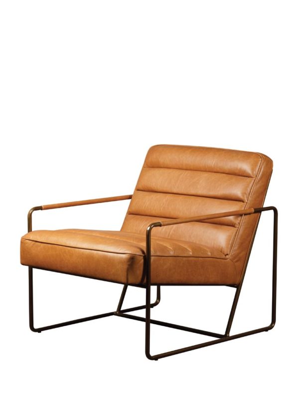 detour 3 - Fauteuil cuir cognac Makine