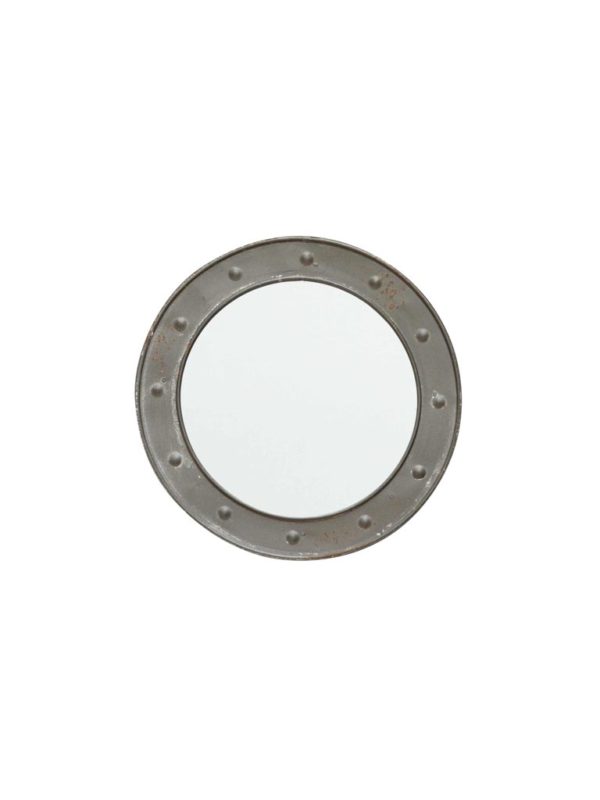 Petit miroir rond et rivets - Miroir rond et rivets Chehoma