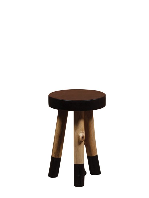 Petit tabouret Naturel et noir