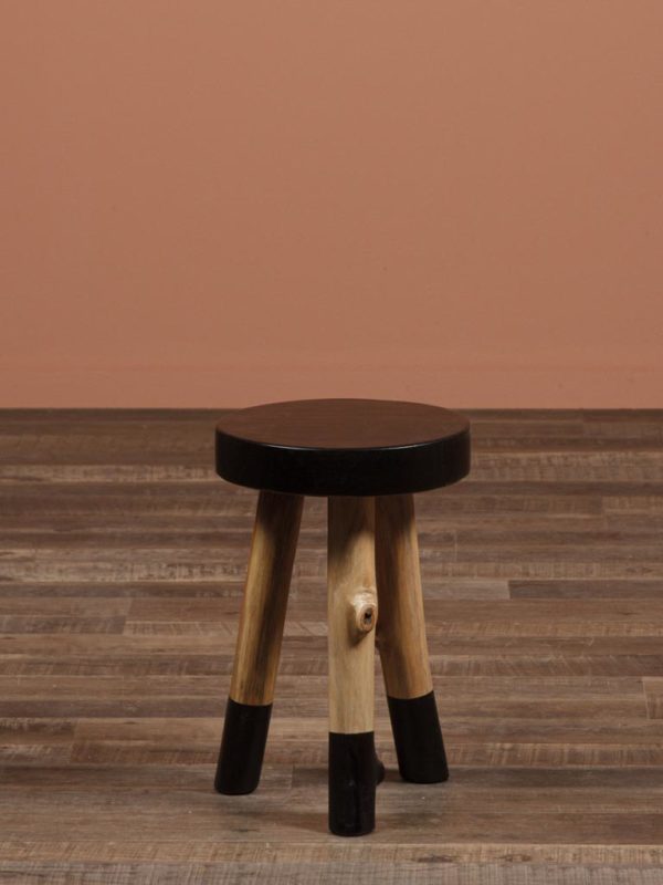 Petit tabouret Naturel et noir – Image 2