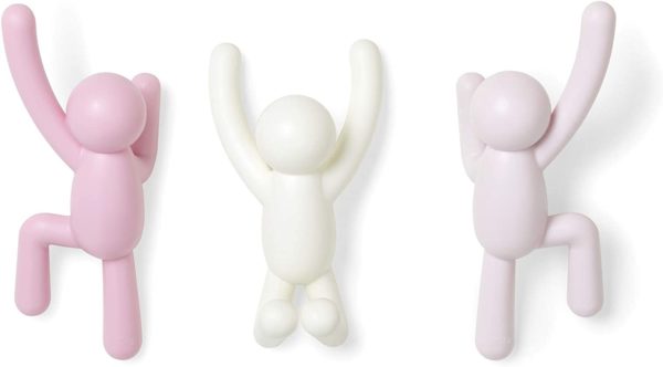 Crochets muraux Buddy rose UMBRA lot de 3