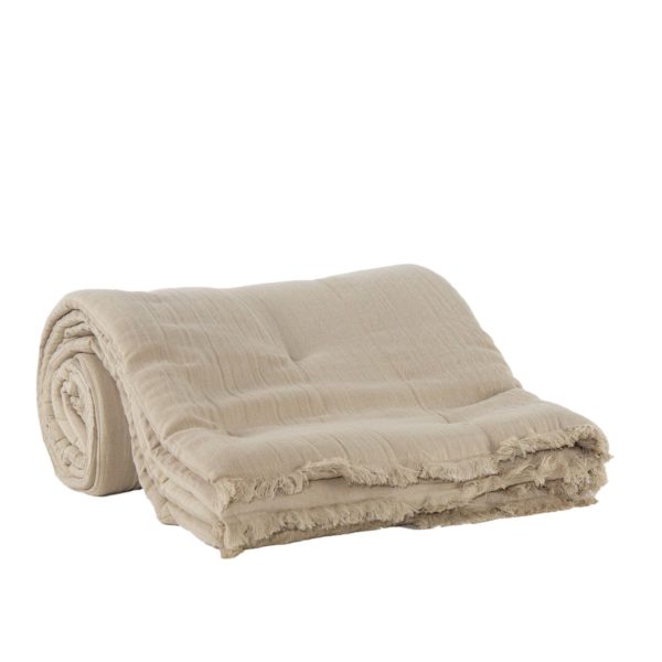Plaid coton lavé 130x170 cm naturel