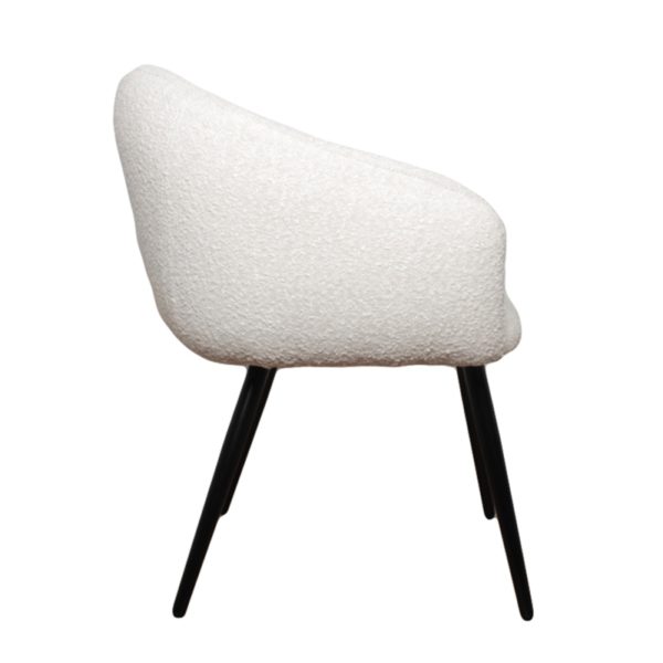 Chaise Bubble tissu bouclette blanc - Lot de 2 – Image 2
