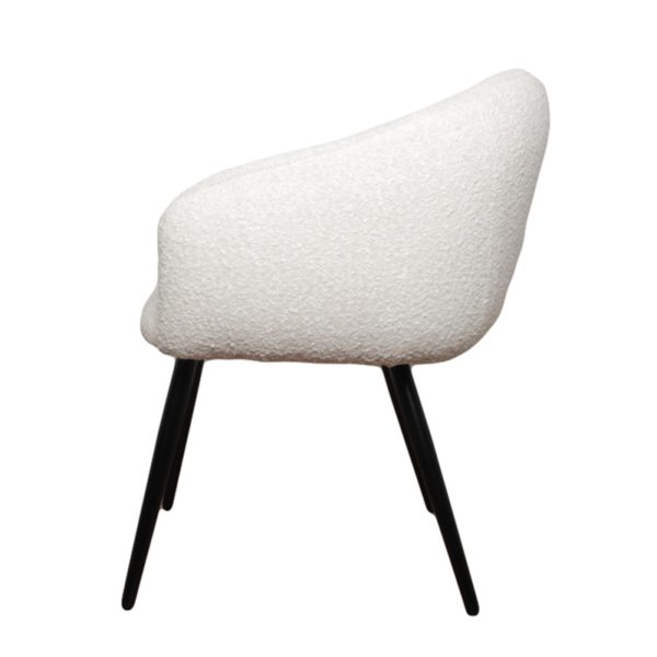 Chaise Bubble tissu bouclette blanc - Lot de 2 – Image 4