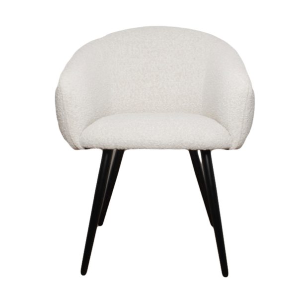 Chaise Bubble tissu bouclette blanc - Lot de 2 – Image 5