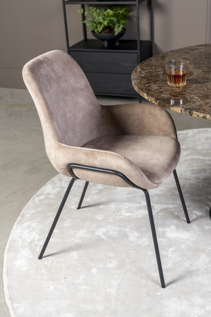 Chaise en velours beige LivingstonMy Home Collection