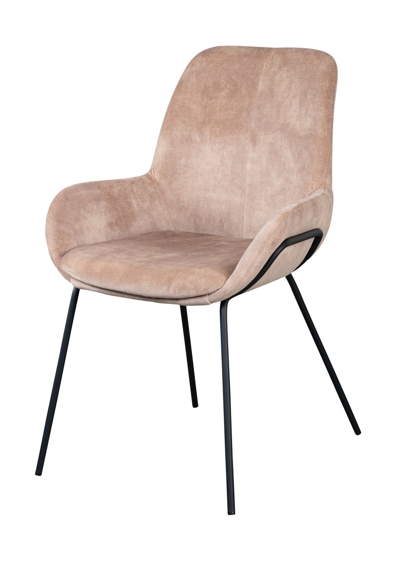 Chaise en velours beige LivingstonMy Home Collection