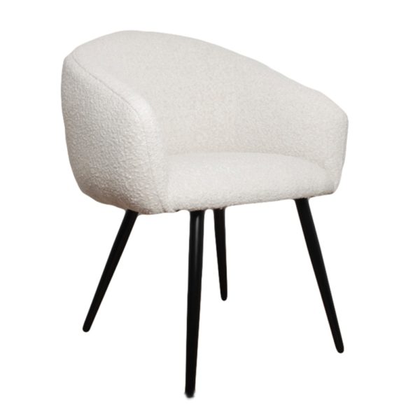 Chaise Bubble tissu bouclette blanc - Lot de 2
