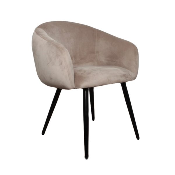 Chaise Bubble Velours Sable - Lot de 2