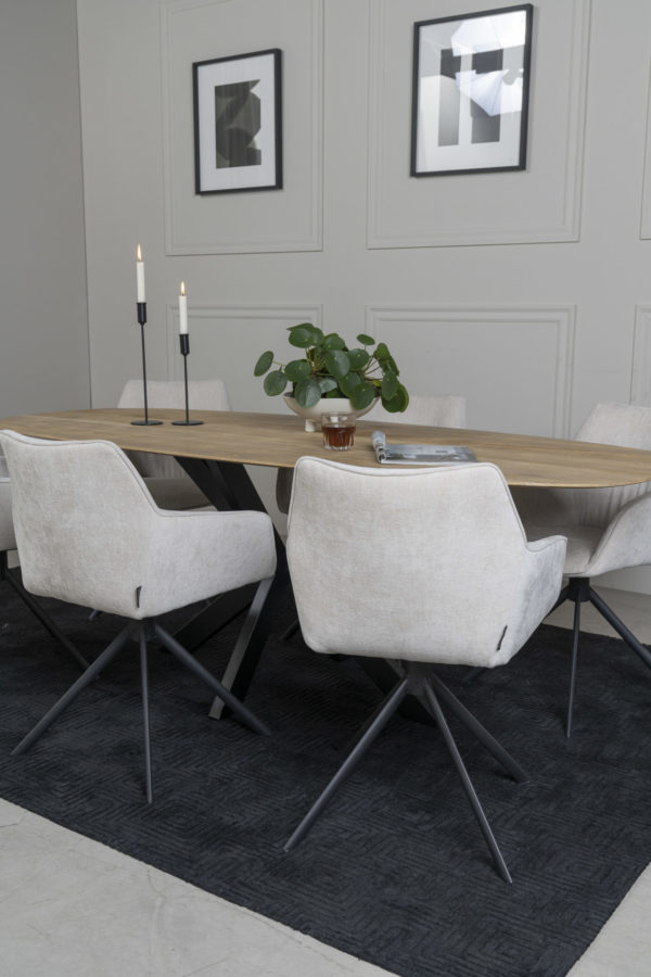 Table de repas ovale en chêne naturel 220 cm Kinsley – Image 2
