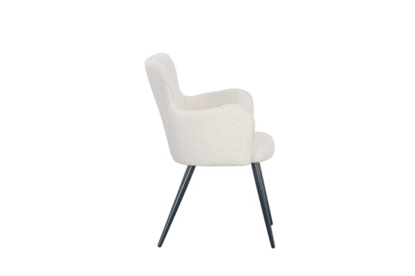 chaise fauteuil bouclette blanc wing 2 - Chaise Fauteuil bouclette blanc Wing - Lot de 2